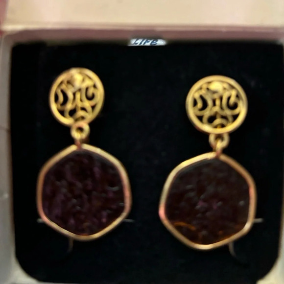 Vintage‎ Signed Sarah Coventry 1974 Taste Of Honey Gold Tone Clip Earrings w/Box - Picture 1 of 7